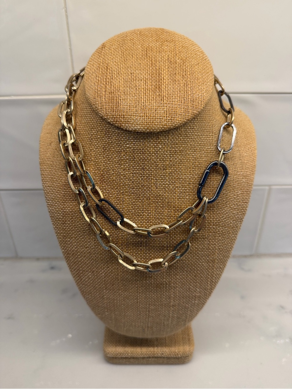 Gold & Graphite Link Necklace